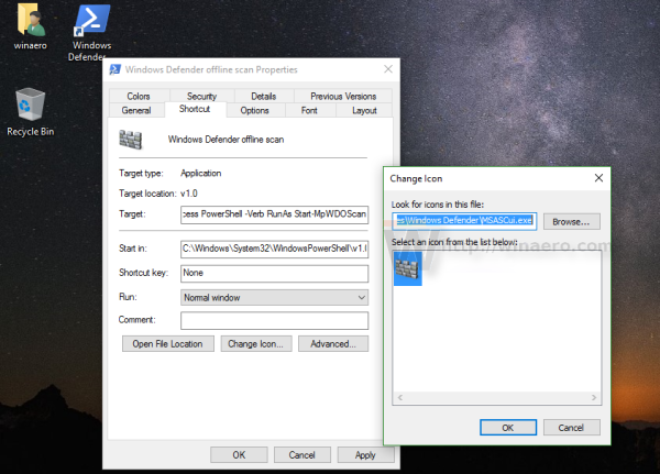 Kinnitatud rakenduse otsetee ikooni muutmine tegumiribal Windows 10-s