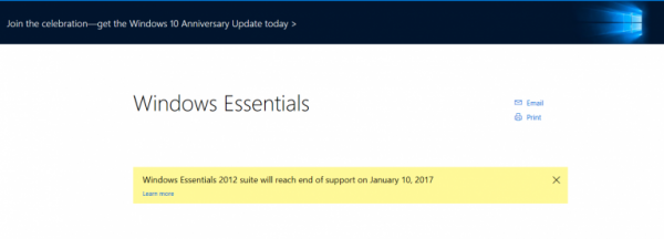 Microsoft beendet die Windows Live Essentials-App-Suite