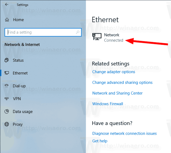 Nastavte statickou IP adresu ve Windows 10 v Nastavení