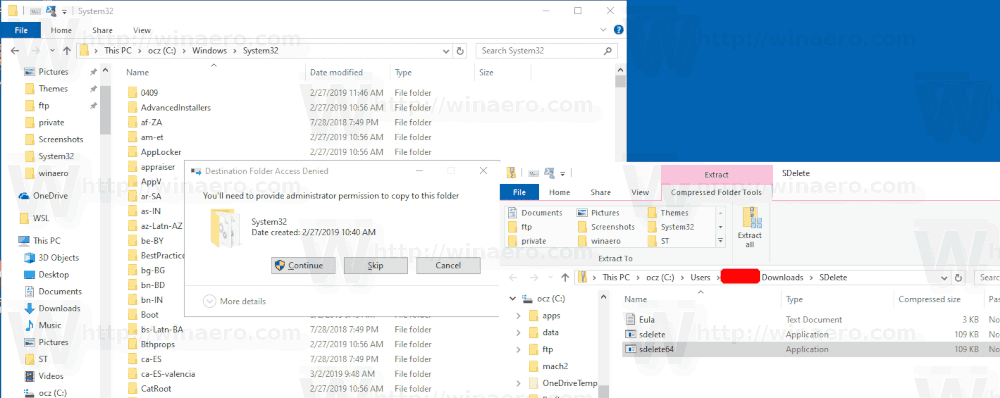 הוסף תפריט ההקשר סל מחזור מאובטח מאובטח ב- Windows 10