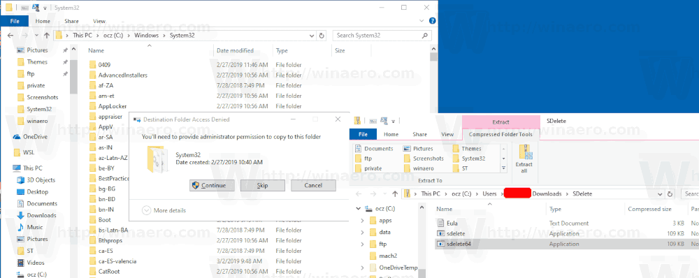 أضف قائمة سياق Secure Delete Recycle Bin في نظام التشغيل Windows 10