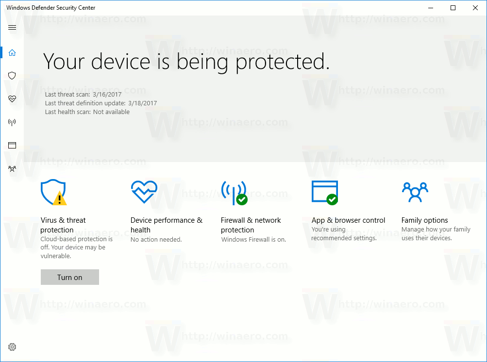 Microsoft telah berubah di mana Windows Defender dipasang