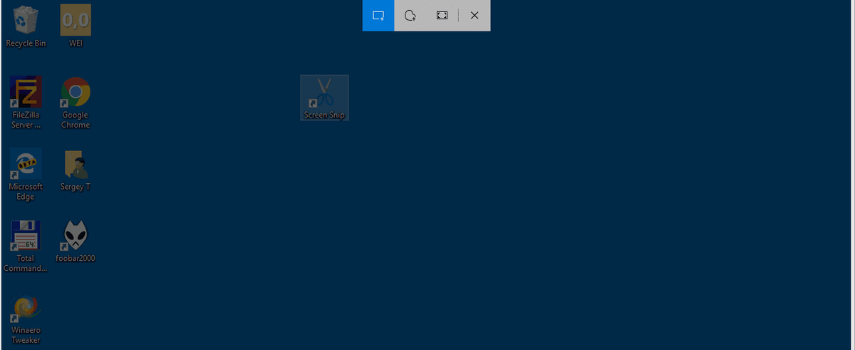 Lägg till skärmklipp i Aktivitetsfältet i Windows 10