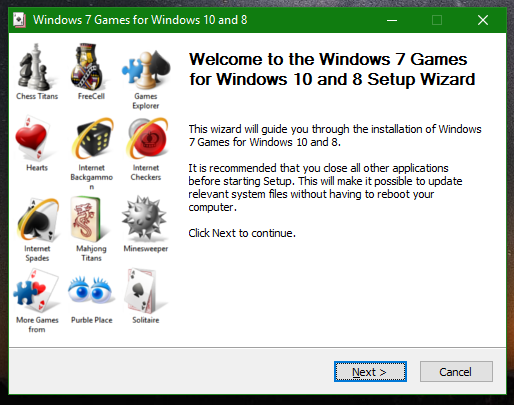 Permainan Windows 7 untuk Kemas kini Ulang Tahun Windows 10 ke atas