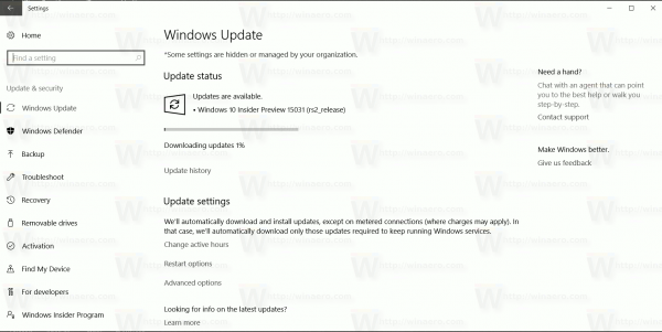 Listen over rettelser og kendte problemer i Windows 10 Build 15031