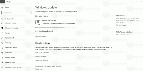 Seznam popravkov in znanih težav v sistemu Windows 10 Build 15031