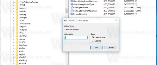 Bật Crash trên Ctrl + Scroll Lock trong Hyper-V trong Windows 10