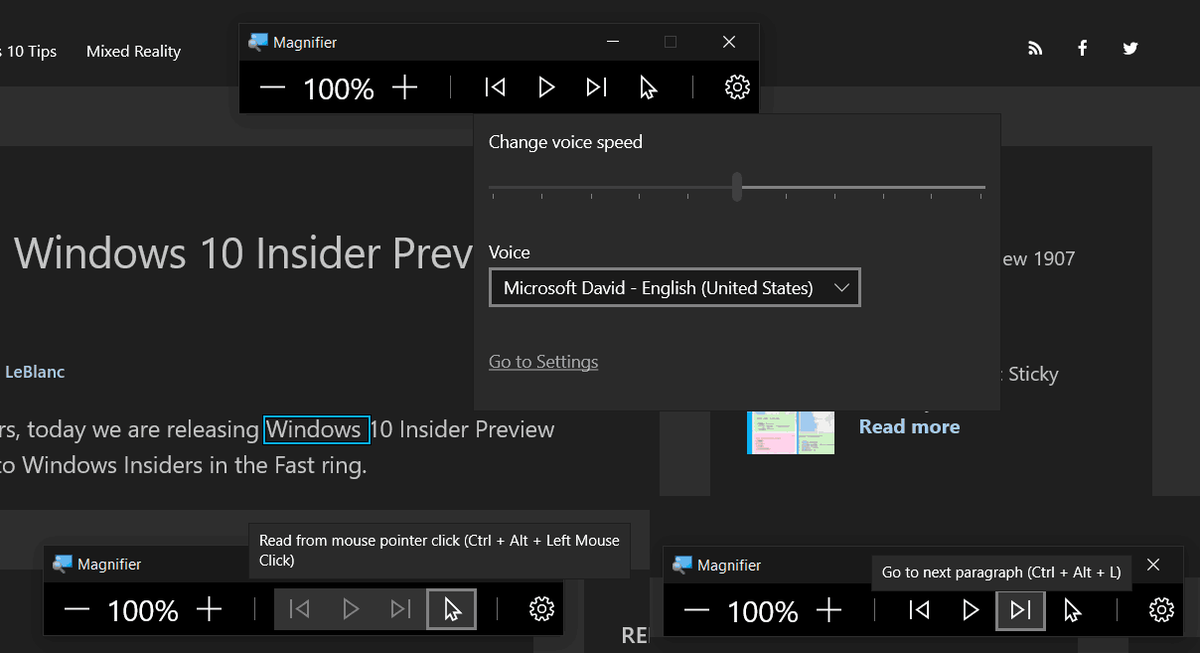 Windows 10 20H1 iegūst jaunu pieejamības funkciju