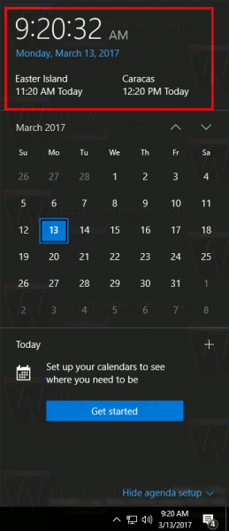 הוסף שעונים לאזורי זמן נוספים ב- Windows 10