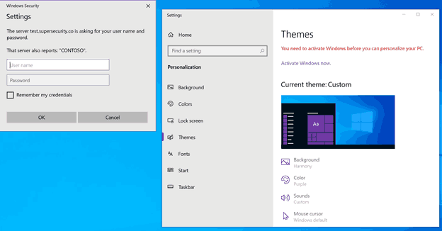 Údajne môžu byť vlastné motívy použité na odcudzenie používateľských poverení systému Windows 10