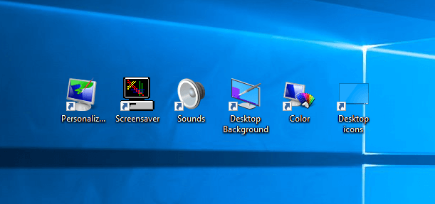Windows10でクラシックなパーソナライズショートカットを作成する