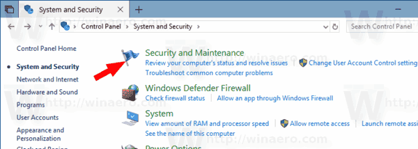 Huwag paganahin ang Mga Abiso sa Seguridad at Pagpapanatili sa Windows 10