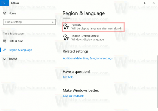 Buộc ngôn ngữ giao diện người dùng hệ thống làm ngôn ngữ hiển thị trong Windows 10