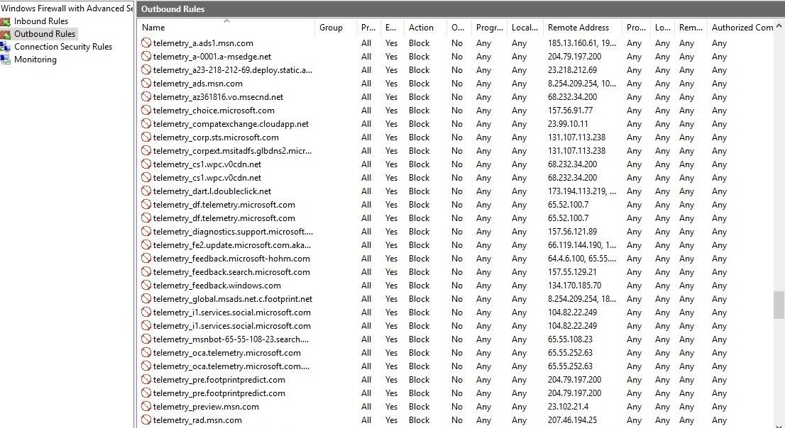 Deixeu que Windows 10 us espii amb només el tallafoc de Windows