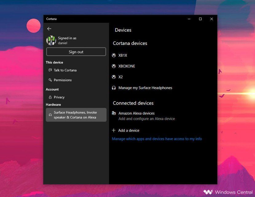 Cortana Beta for Windows 10 tillater nå administrering av tilkoblede enheter