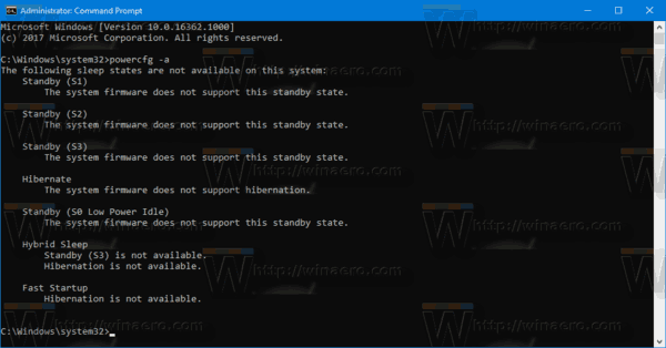So finden Sie in Windows 10 verfügbare Schlafzustände