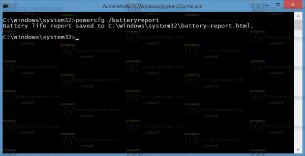 Batterirapport i Windows 10 og Windows 8