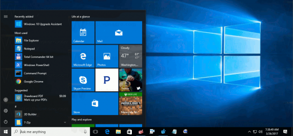 Sblocca il gruppo di riquadri dal menu Start in Windows 10