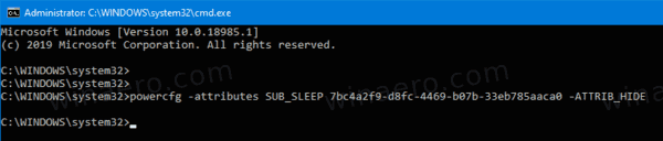 Magdagdag ng System Unattended Sleep Timeout sa Mga Pagpipilian sa Power sa Windows 10