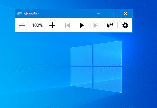 „Start and Stop Magnifier“ sistemoje „Windows 10“