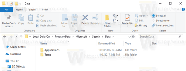 Keisti paieškos indekso vietą sistemoje „Windows 10“