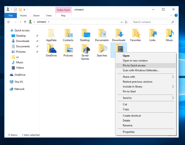Prisekite naujausius daiktus į greitą prieigą sistemoje „Windows 10“