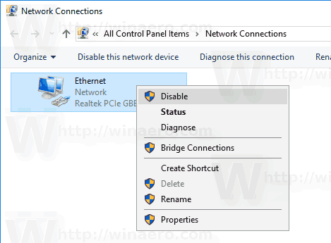 วิธีปิดใช้งานอะแดปเตอร์เครือข่ายใน Windows 10