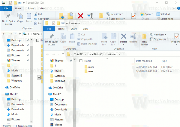 Atidarykite kiekvieną aplanką naujame lange sistemoje „Windows 10“