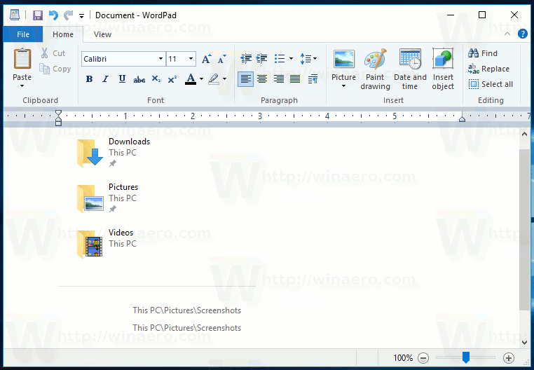 WordPad je Gettings Ads vo Windows 10