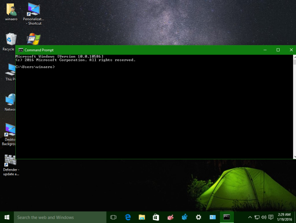 Endre gjennomsiktighet i ledetekst i Windows 10 med hurtigtaster