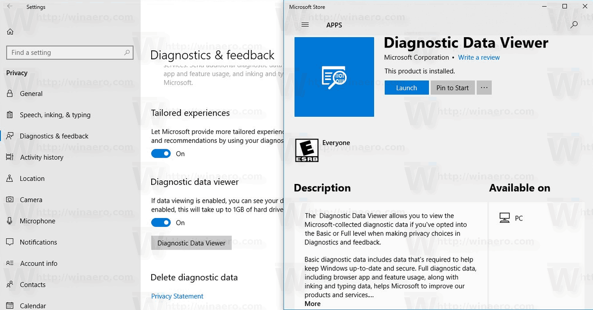 Diagnostische gegevensviewer inschakelen in Windows 10