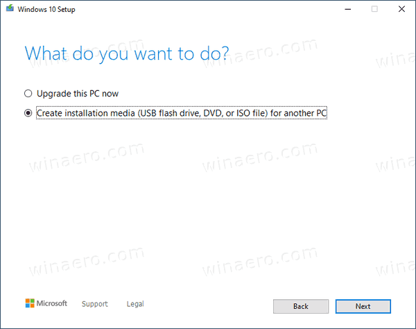 Tải xuống Windows 10 Enterprise ISO với Công cụ tạo phương tiện