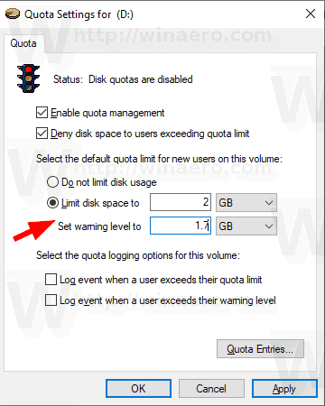 Windows10のコマンドプロンプトでディスククォータを設定する