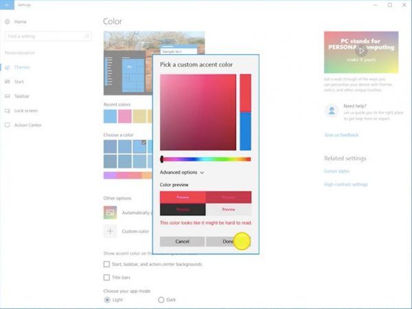 Cuối cùng - màu nhấn tùy chỉnh sắp có trên Windows 10