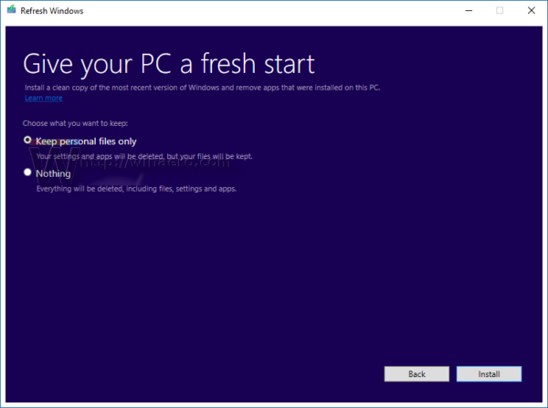 Windows 10 1 주년 업데이트에 독립형 새로 고침 도구가 제공됩니다.