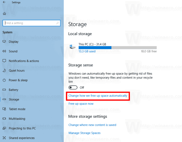 Cambiar días después de los cuales vaciar la papelera de reciclaje de Windows 10