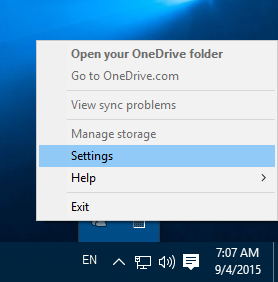 Muutke OneDrive kausta asukohta Windows 10-s