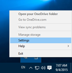 Endre OneDrive-mappeplassering i Windows 10