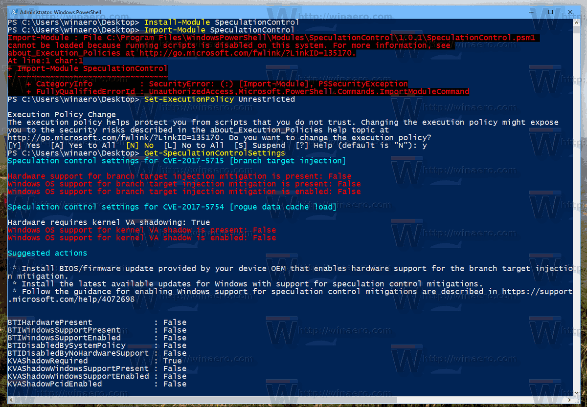 Atspējojiet Meltdown Fix AMD procesoros pēc KB4056892 instalēšanas