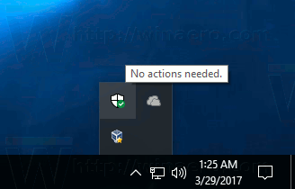 Zakažte ikonu na hlavním panelu Windows Defender Security Center