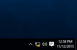 Desactive la señal de advertencia amarilla del icono de red en Windows 10