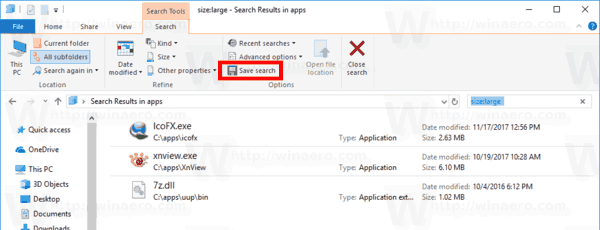 So speichern Sie eine Suche in Windows 10
