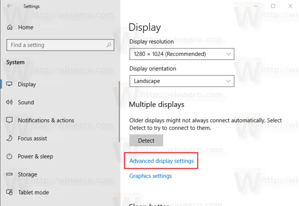 Modifica la frequenza di aggiornamento del display in Windows 10