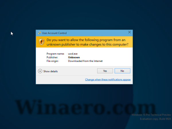 תקן כפתור כן מושבת בדיאלוגים של UAC ב- Windows 10, Windows 8 ו- Windows 7