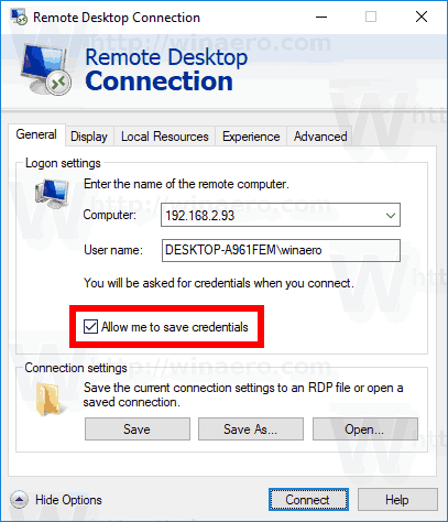 Windows 10에서 저장된 RDP 자격 증명을 제거하는 방법