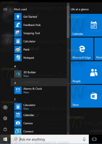 A világóra csempét rögzítse a Start menübe a Windows 10 rendszerben