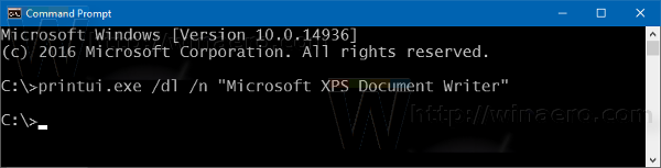 Hoe XPS Document Writer in Windows 10 te verwijderen