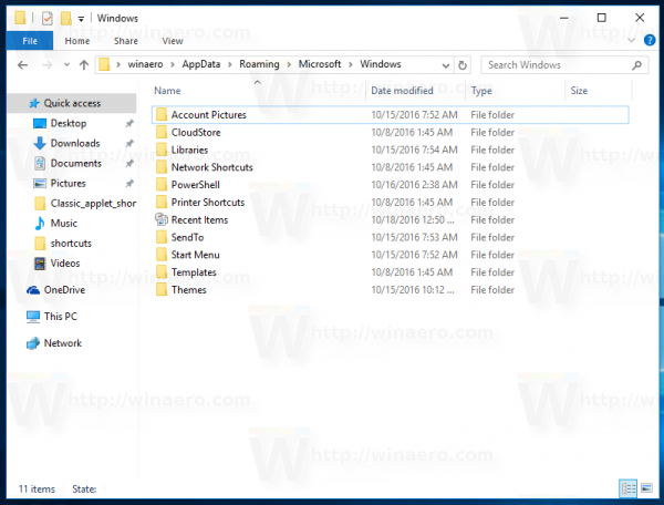 Windows 10의 시작 메뉴에 최근 파일 고정