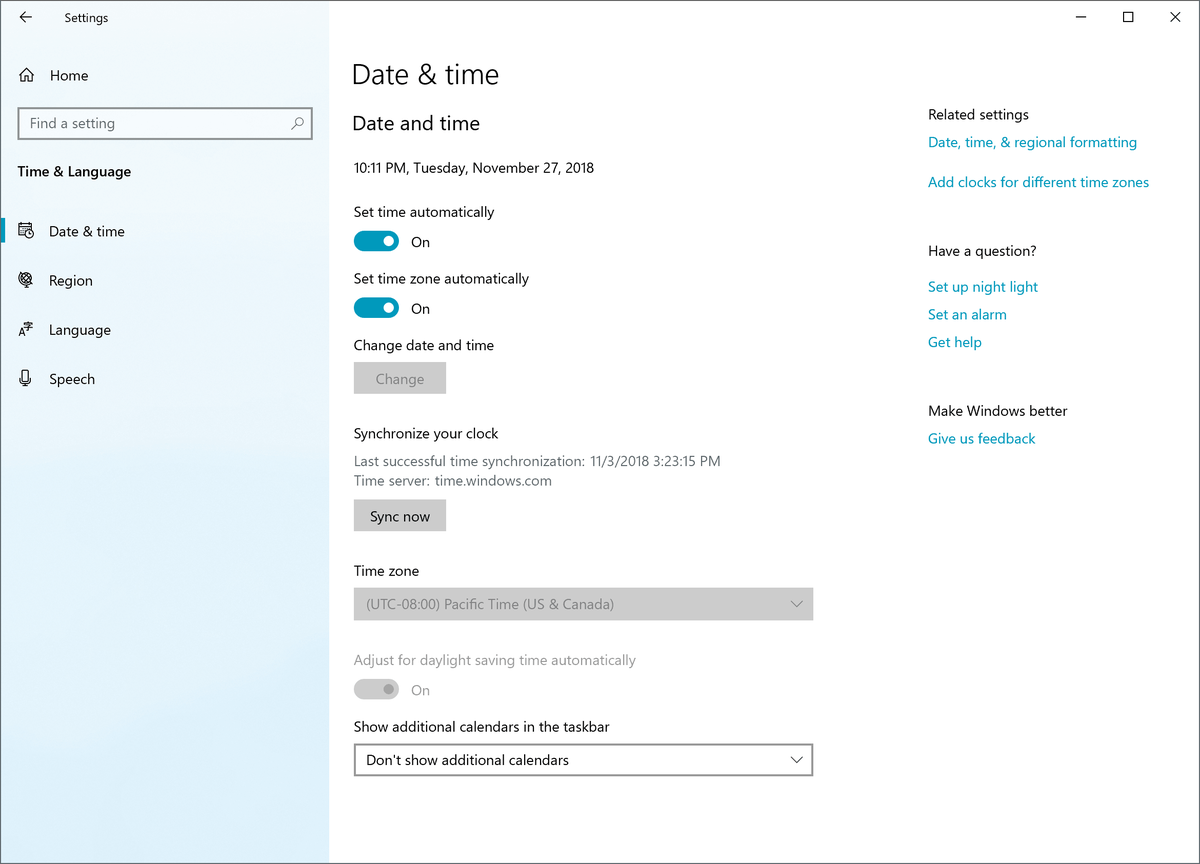 Sinchronizuoti laiką su interneto serveriu rankiniu būdu sistemoje „Windows 10“