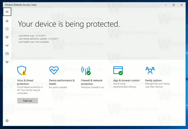 Kaip išjungti 'Windows Defender' saugos centrą